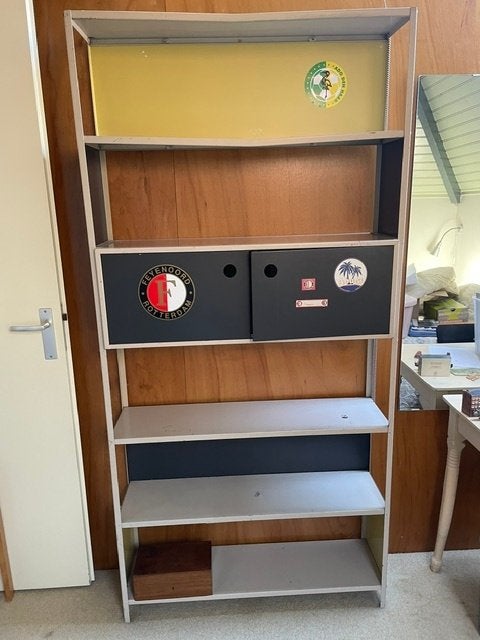 Stalen boekenkast, Ophalen, Met plank(en), Gebruikt, Design