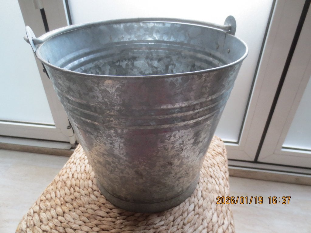 zinken emmer 27cm doorsnee, Tuin en Terras, Minder dan 30 cm, Rond, Nieuw, Ophalen of Verzenden