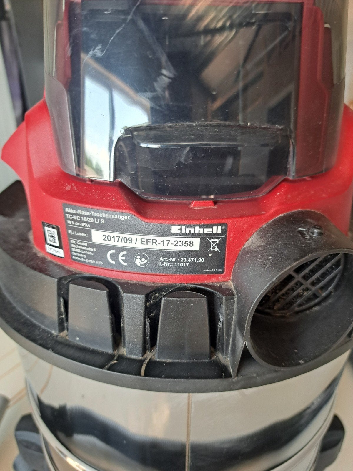 Einhell TC-VC 18/20 Li S Accu Nat-/Droogzuiger, Overige merken, Gebruikt, Draadloos, Industriële stofzuiger