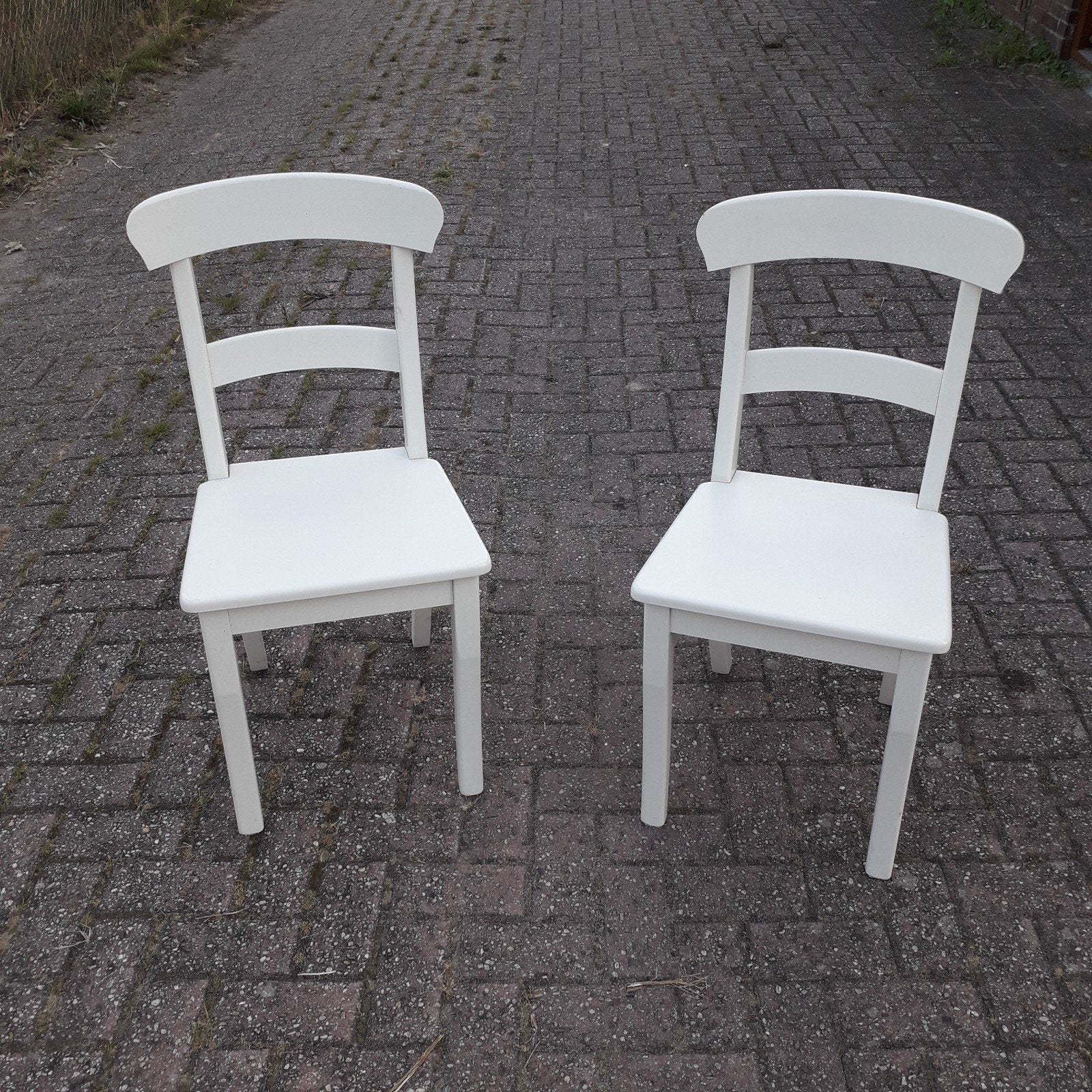 Mooi setje houten stoeltjes - 2 stuks, Ophalen, Gebruikt, Twee, Wit