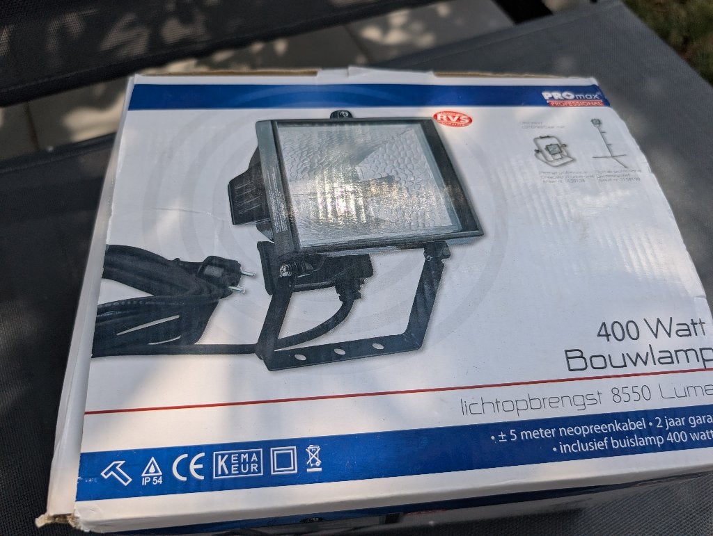 Bouwlamp 400W halogeen, Doe-het-zelf en Verbouw, Bouwverlichting, Ophalen, Nieuw, 200 tot 500 watt, Lamp