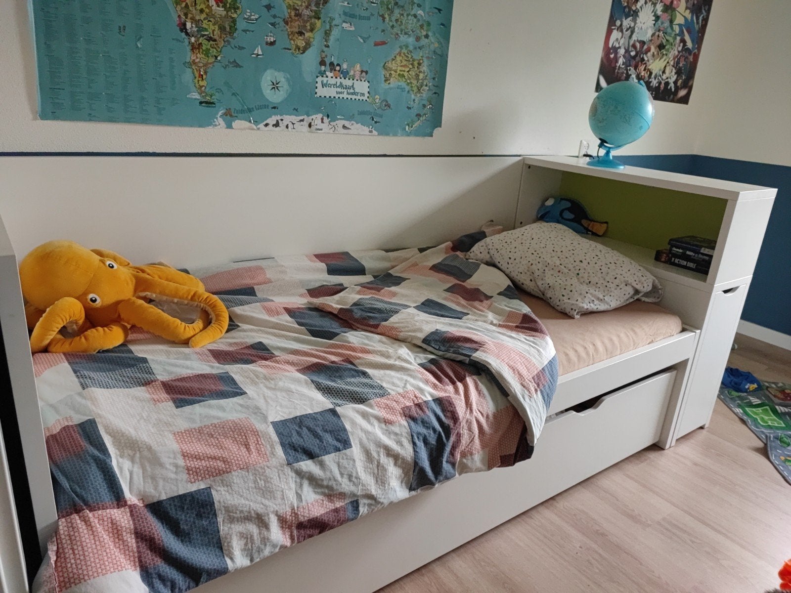 IKEA Eenpersoonsbed met uitschuifbaar bed, Huis en Inrichting, Slaapkamer | Bedden, Ophalen, Gebruikt, 90 cm, Eenpersoons