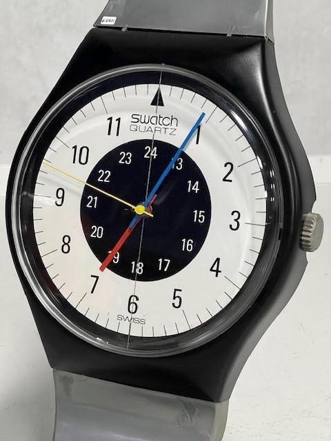 Swatch klok jaren 80 vintage retro display tafelklok 1980s, Ophalen, Gebruikt, Wekker of Tafelklok, Swatch