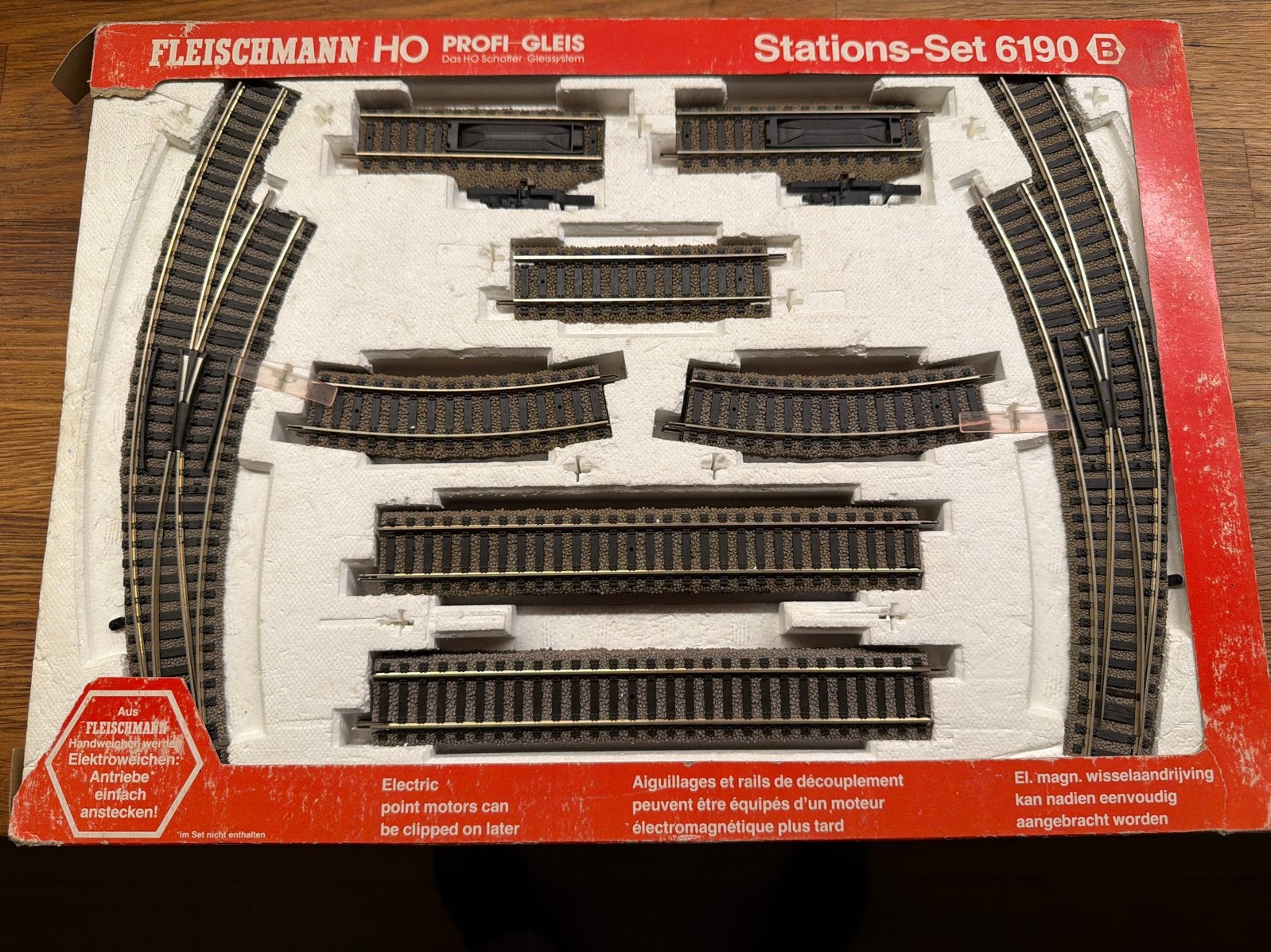 Fleischmann H0 Stations-Set 6190B - Compleet in doos, Gebruikt, Rails, Ophalen of Verzenden, Fleischmann