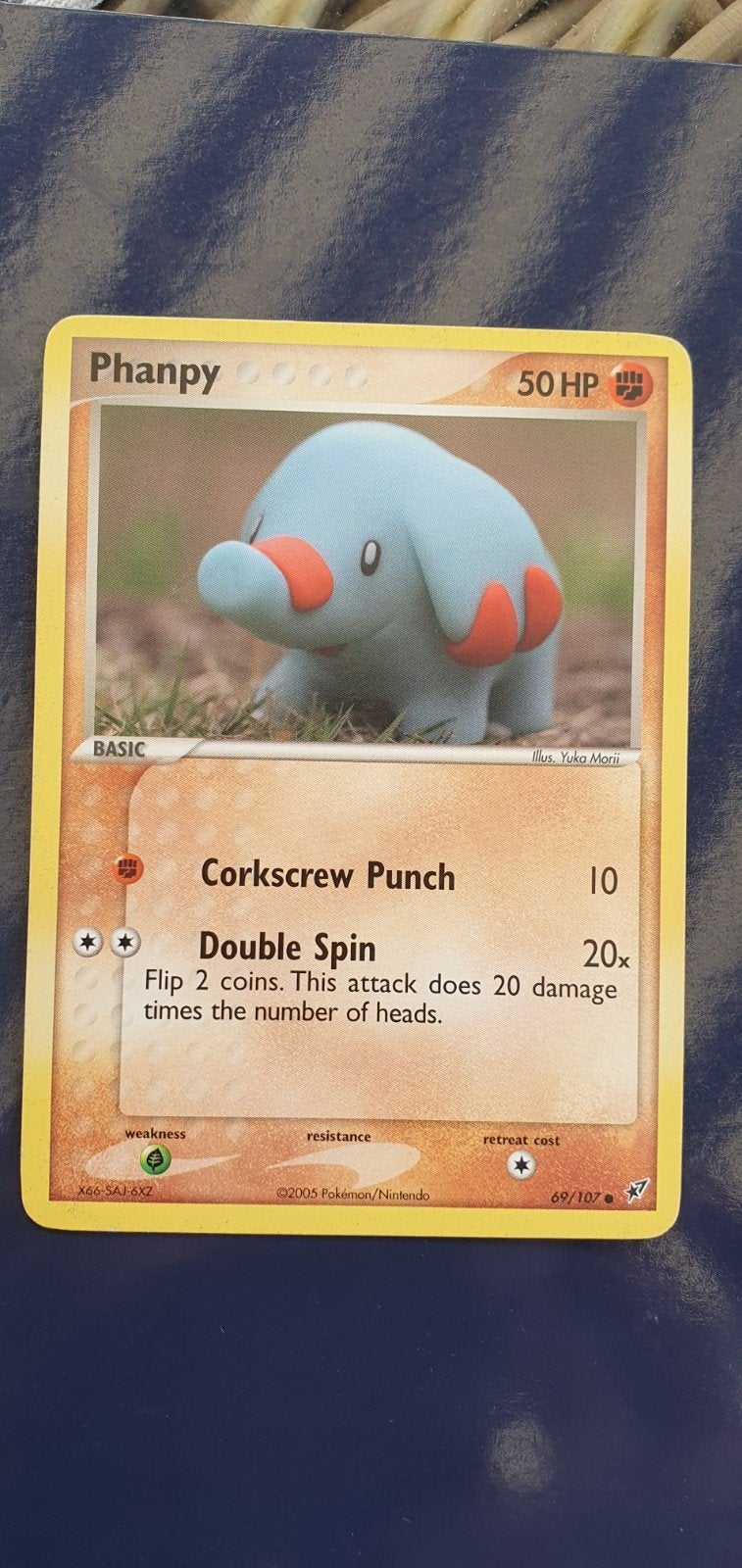 Phanpy 69/107 pokemon kaart, Ophalen of Verzenden, Gebruikt, Losse kaart