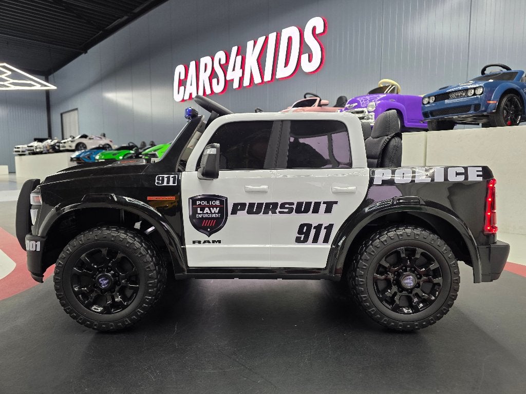 Kinderauto Dodge RAM politie - soft start - 2 kids - RC, Ophalen of Verzenden, Nieuw, Afstandsbediening
