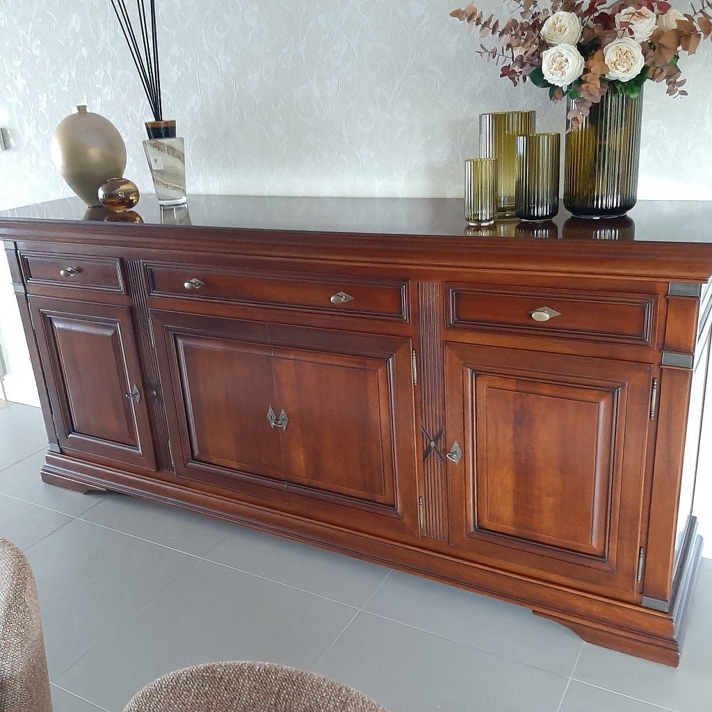 Kerselaar kast + dressoir en staande lamp, Ophalen, 100 tot 150 cm, Zo goed als nieuw, Kersenhout