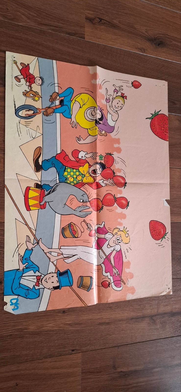 Vintage Suske en Wiske AH Poster - Circus Aardbeien, Verzamelen, Ophalen of Verzenden, A1 t/m A3, Overige onderwerpen, Rechthoekig Staand