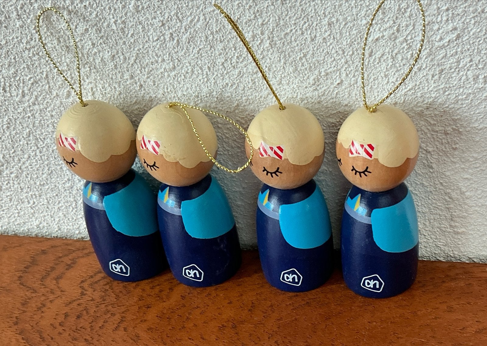 4nieuwe  HOUTEN KERSTHANGERTJES  engeltjes VAN ALBERT HEIJN, Ophalen of Verzenden, Nieuw