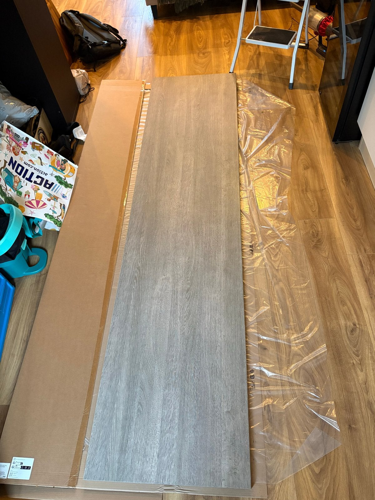 GRATIS Bar blad 60x250x2,5cm vergrijsd eiken, Ophalen, Minder dan 45 cm, Zo goed als nieuw, 75 cm of meer