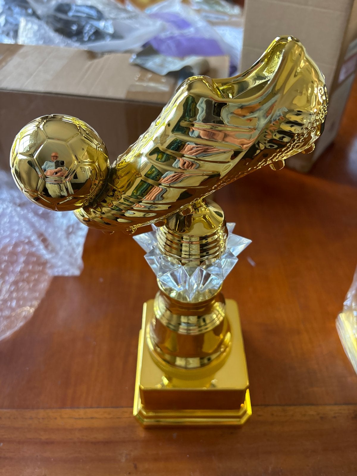 Gouden Voetbal Trofee - Voetbalschoen & Bal, Ophalen of Verzenden, Nieuw