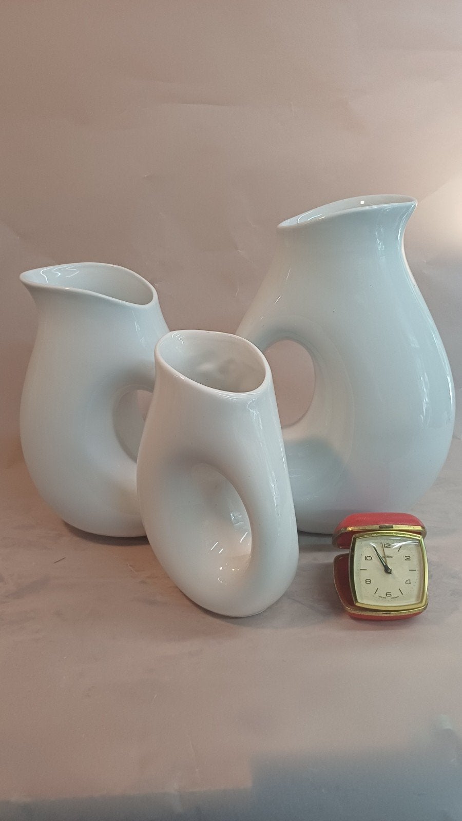pols potten 3 st. wit keramieken vazen, Huis en Inrichting, Woonaccessoires | Vazen, Ophalen, Wit