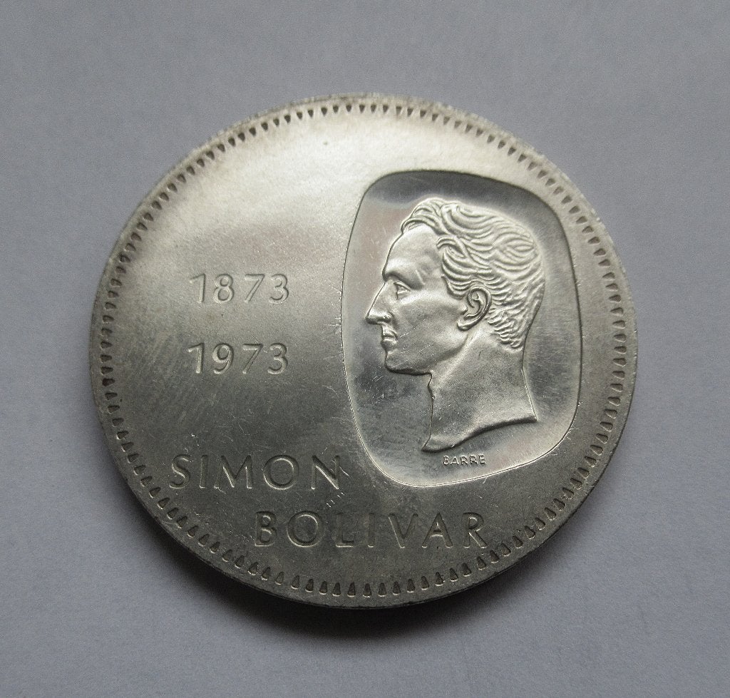 Venezuela 10 bolívar 1973, Verzenden, Zuid-Amerika, Zilver