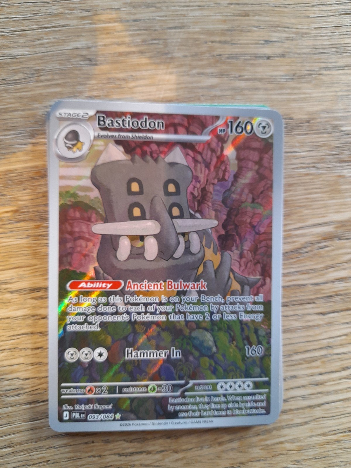 Bastiodon Pokémon Kaart - Zo goed als nieuw, Ophalen of Verzenden, Zo goed als nieuw, Losse kaart, Foil