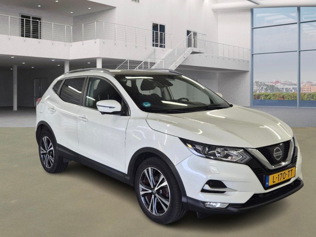 Nissan Qashqai 1.2 Acenta|INCL BTW|AUT|360•|PANO|STOELVERW, Auto's, Dealer onderhouden, Gebruikt, 116 pk, Wit