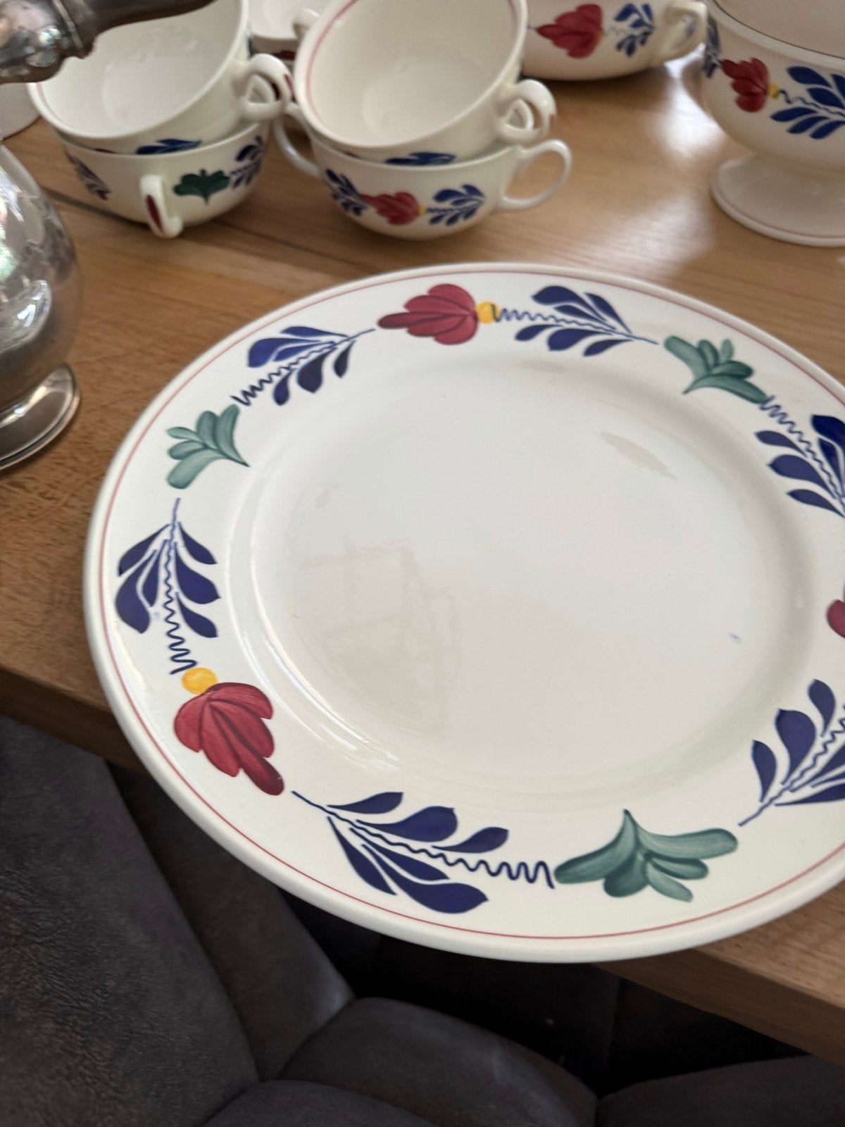 Boch Frères 'Boerenbont' bord - Handgeschilderd, Antiek en Kunst, Antiek | Servies los, Ophalen