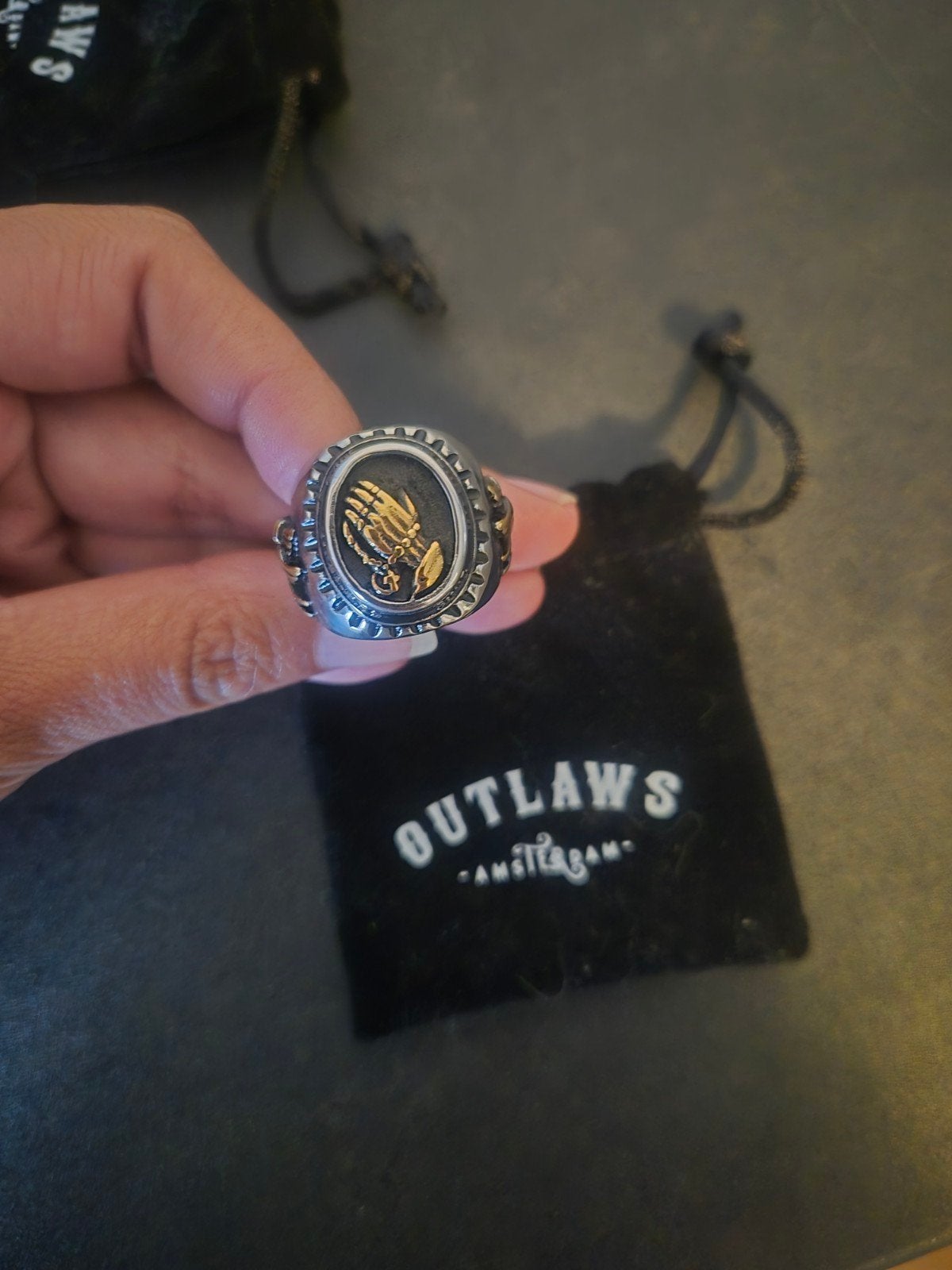 Outlaws Amsterdam Ring - Maat 10, Gebruikt, 20 of groter, IJzer of Staal, Heer