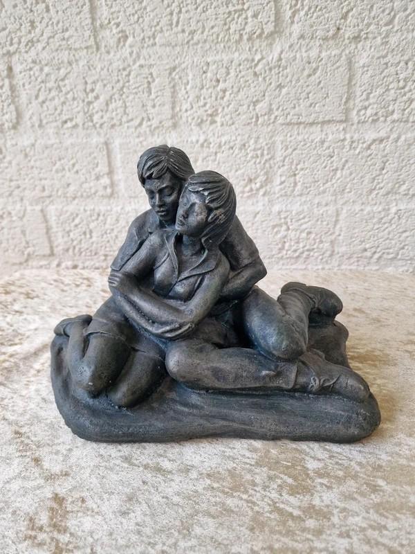 Vintage Bronzen Verliefd Koppel Beeld Iers Design, Antiek en Kunst, Kunst | Beelden en Houtsnijwerken, Ophalen of Verzenden