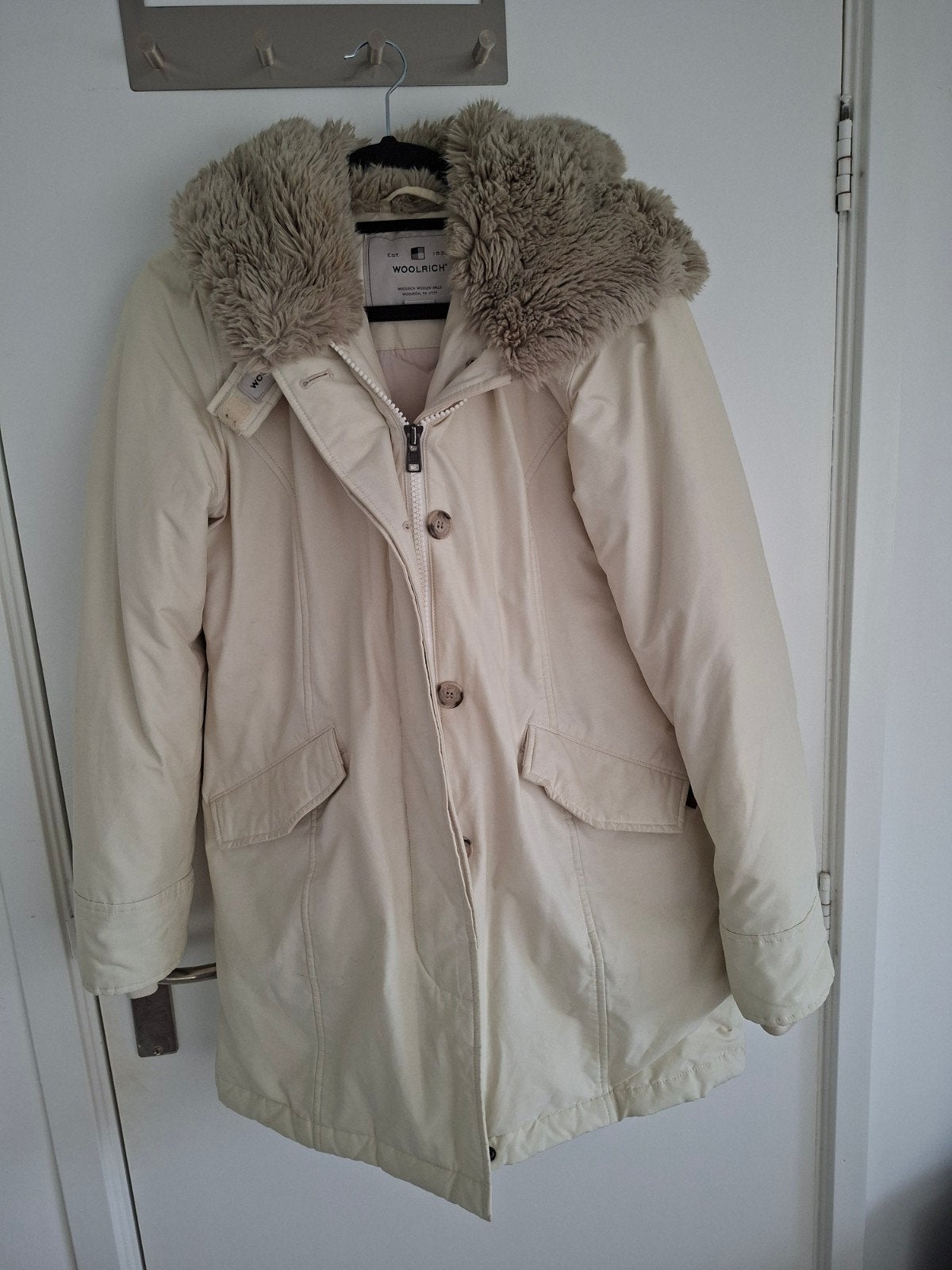 Woolrich jas - creme - Maat L, Maat 38/40 (M), Beige, Ophalen of Verzenden, Woolrich