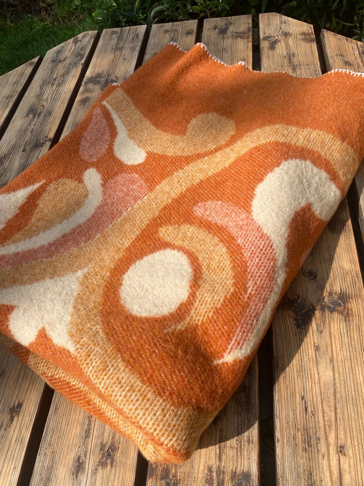 Prachtige vintage wollen deken GROOT, Huis en Inrichting, Verzenden, Wol, 145 cm, Woondeken