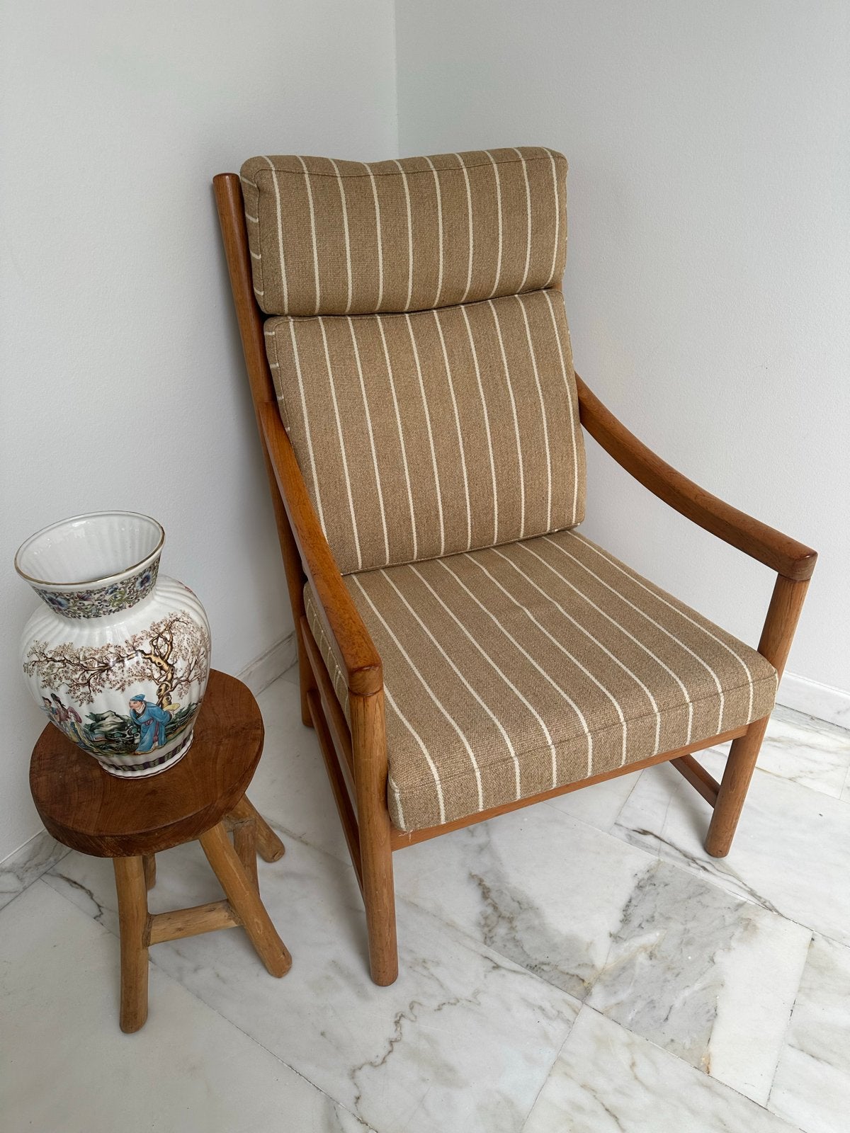 Vintage Deens Design Teakhouten HOGE Fauteuil, Huis en Inrichting, Stoelen, Ophalen, Overige kleuren, Zo goed als nieuw, Eén