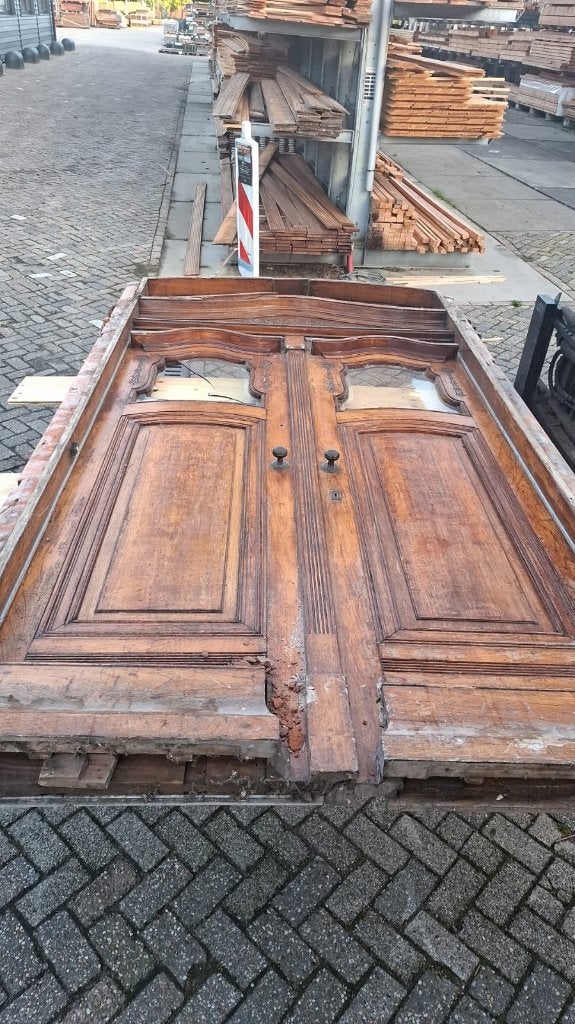 dubbele prachtige oude historische deur – unieke eyecatcher!, Ophalen, Gebruikt, Buitendeur, Glas