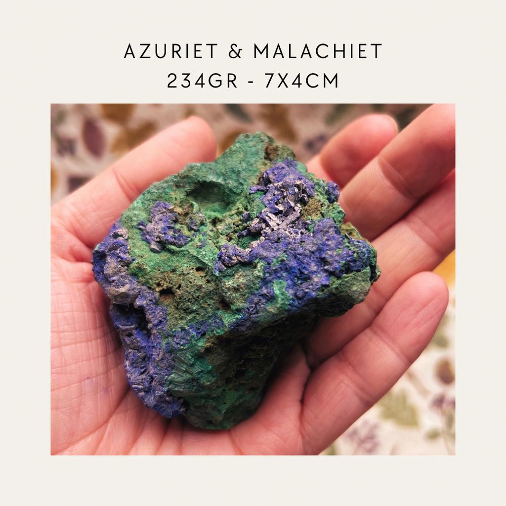 Azuriet & Malachiet – blauw/groen mineraal 234g, Verzamelen, Mineralen en Fossielen, Ophalen of Verzenden, Mineraal
