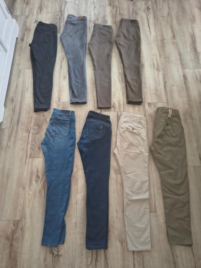Prachtig pakket broeken, broekenpakket dames, spijkerbroek L, H&M, Blauw, Onb, Ophalen of Verzenden