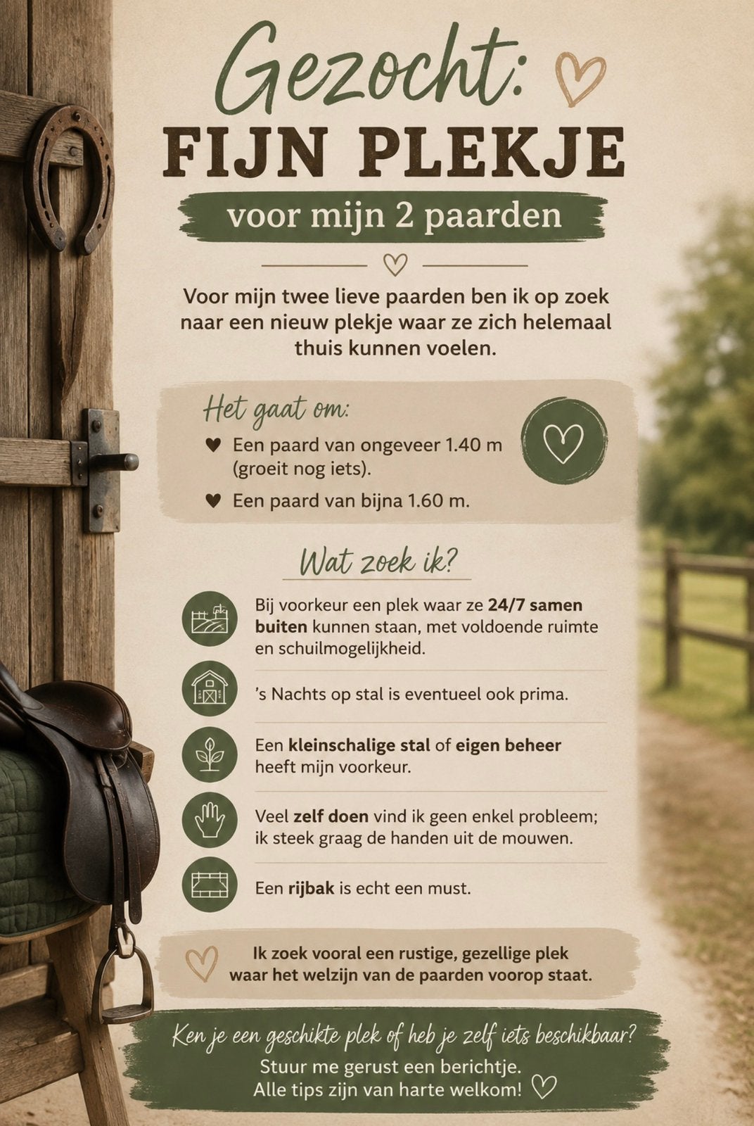 Stal gezocht
