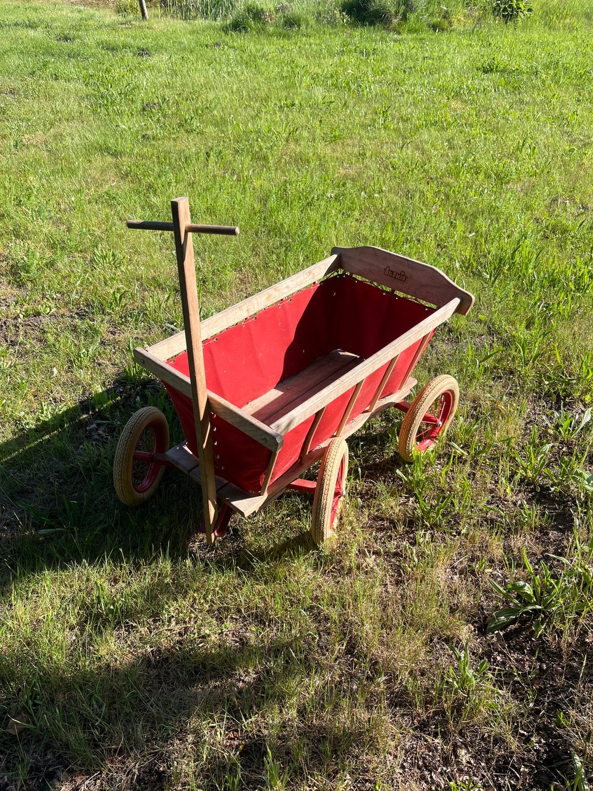 Vintage Bolderkar Strandwagen - Rood met houten frame, Ophalen, Gebruikt