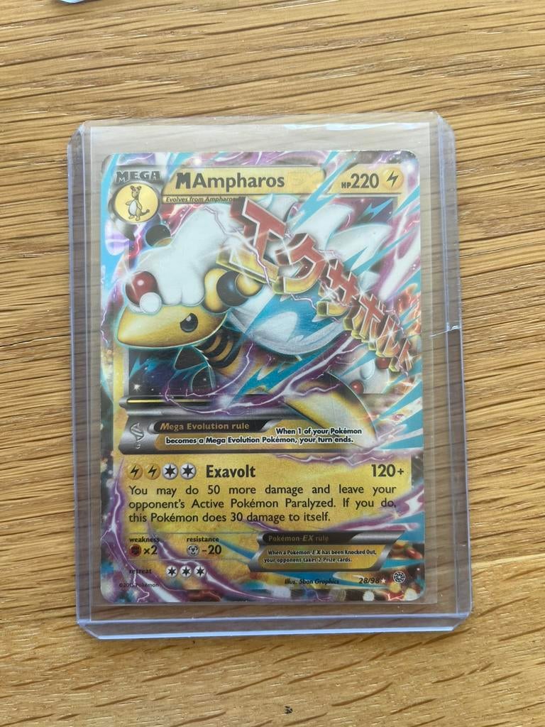 Pokémon Mega Ampharos EX – Holo, Ophalen of Verzenden, Zo goed als nieuw