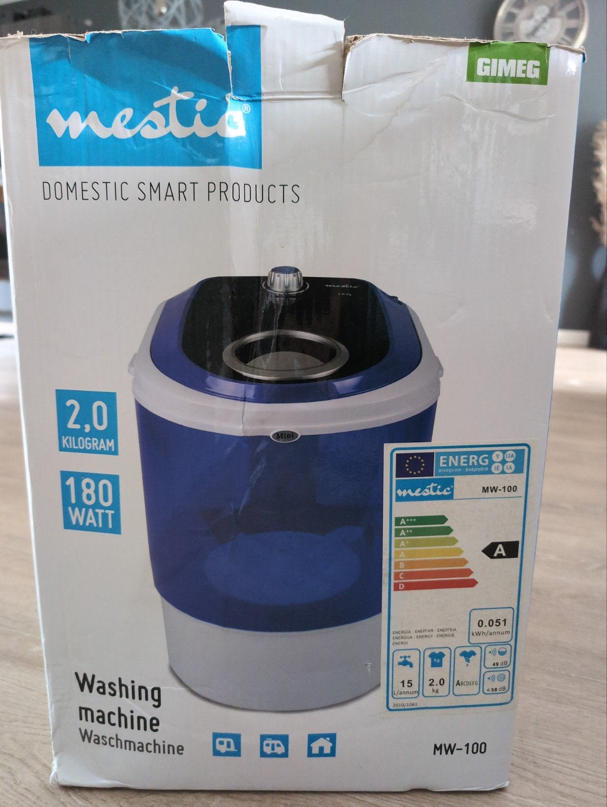 Mestic MW-100 Mini Wasmachine 2 kg - Ideaal voor Camping, Ophalen, Gebruikt, Overige