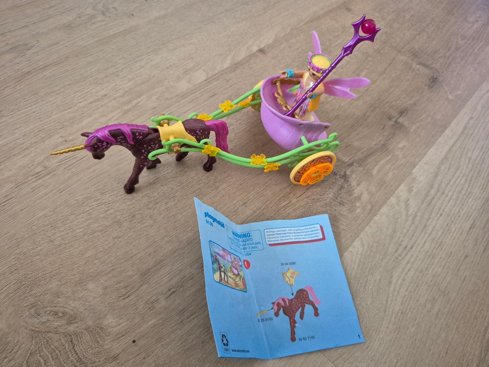 Playmobil Elfenset 9136 - Eenhoorn met Elfje en Koets, Complete set, Fantasy, Ophalen of Verzenden, Zo goed als nieuw