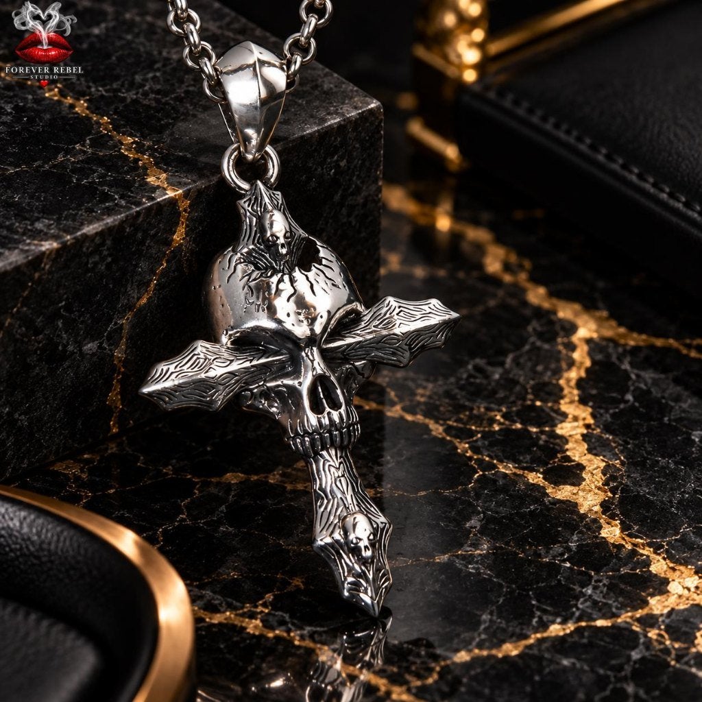 Black Gospel - Skull hanger -  925 Zilver, Verzenden, Foreverrebelstudio@pm.me, Kruis of Symbool, Zilver
