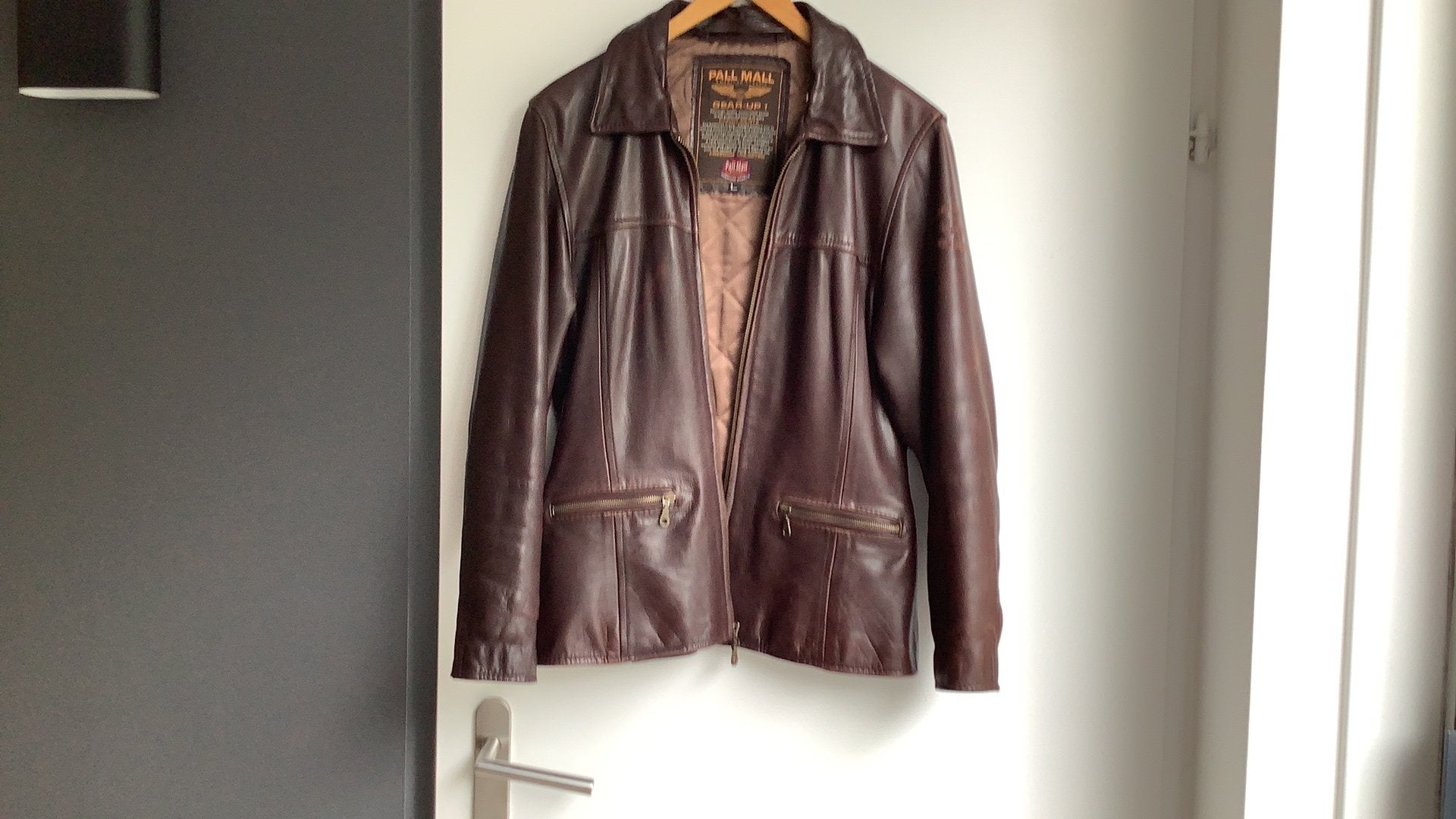Pall mall american classic vintage leren jas, Ophalen of Verzenden, Zo goed als nieuw, Bruin