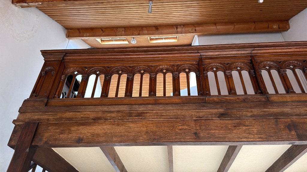 Monumentale Antieke neogothische vide balustrade trap, Ophalen, Zo goed als nieuw, Trap, 2 tot 4 meter