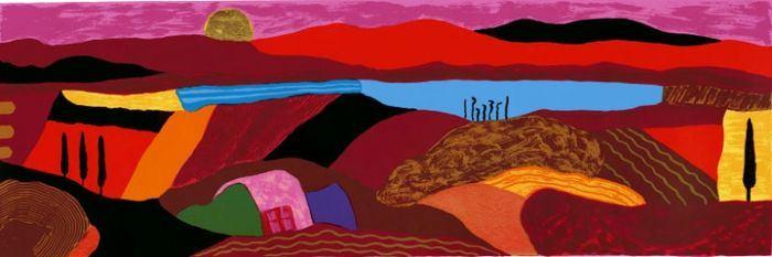Ronald Boonacker(1955)Zeefdruk"Toscaans LandschapIII"Ges Gen, Antiek en Kunst, Kunst | Litho's en Zeefdrukken, Ophalen of Verzenden