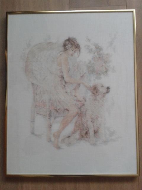 Borduurwerken 50 x 40 mooi ingelijst hand gemaakt, Ophalen, Zo goed als nieuw, Handborduren, Overige typen