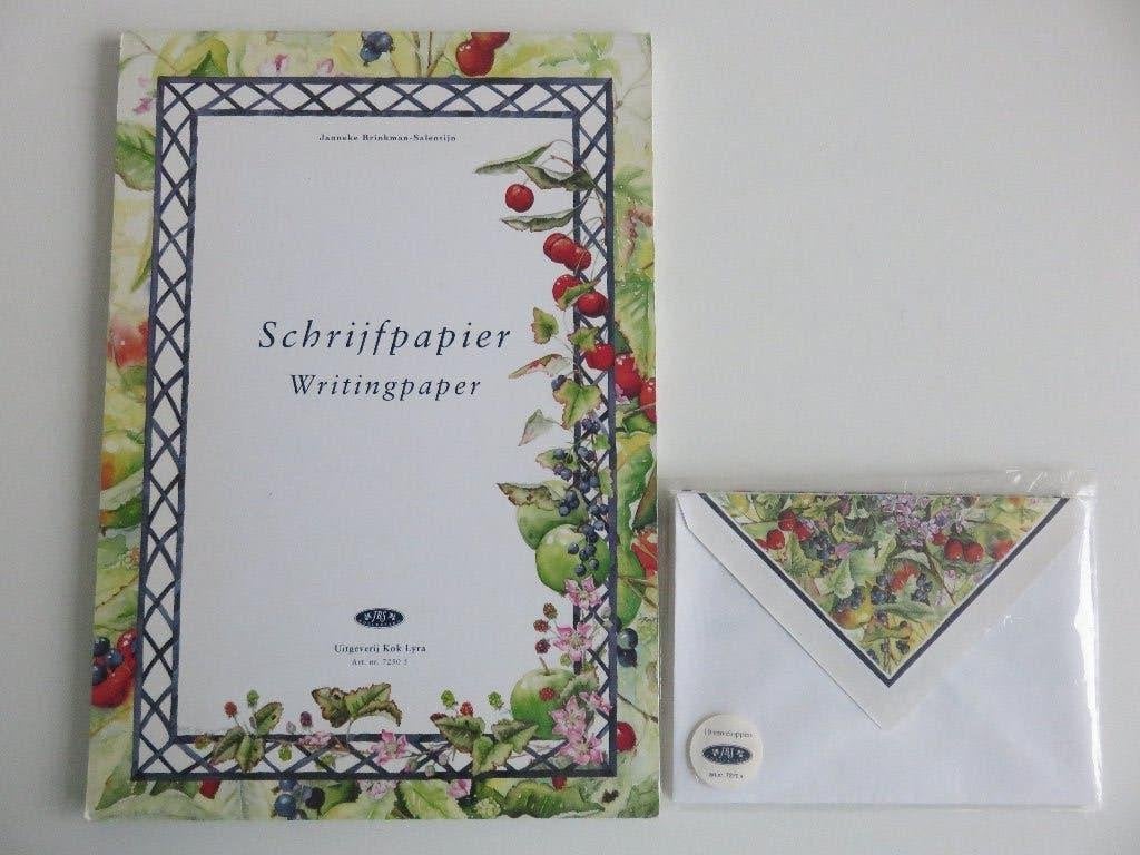 Janneke Brinkman Salentijn schrijfpapier + enveloppen fruit, Diversen, Ophalen of Verzenden, Zo goed als nieuw