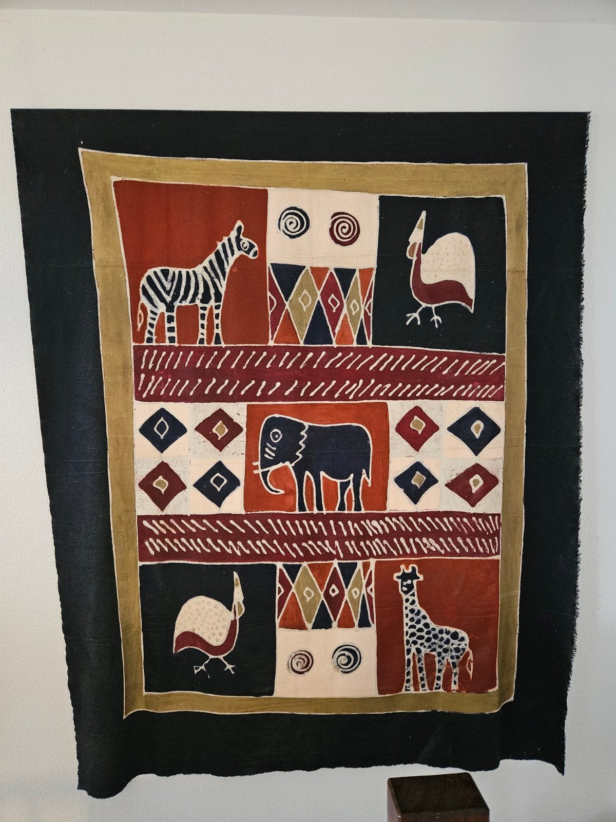 Mooi Afrikaans batik wandkleed uit Zuid-Afrika, 150x200cm, Ophalen of Verzenden