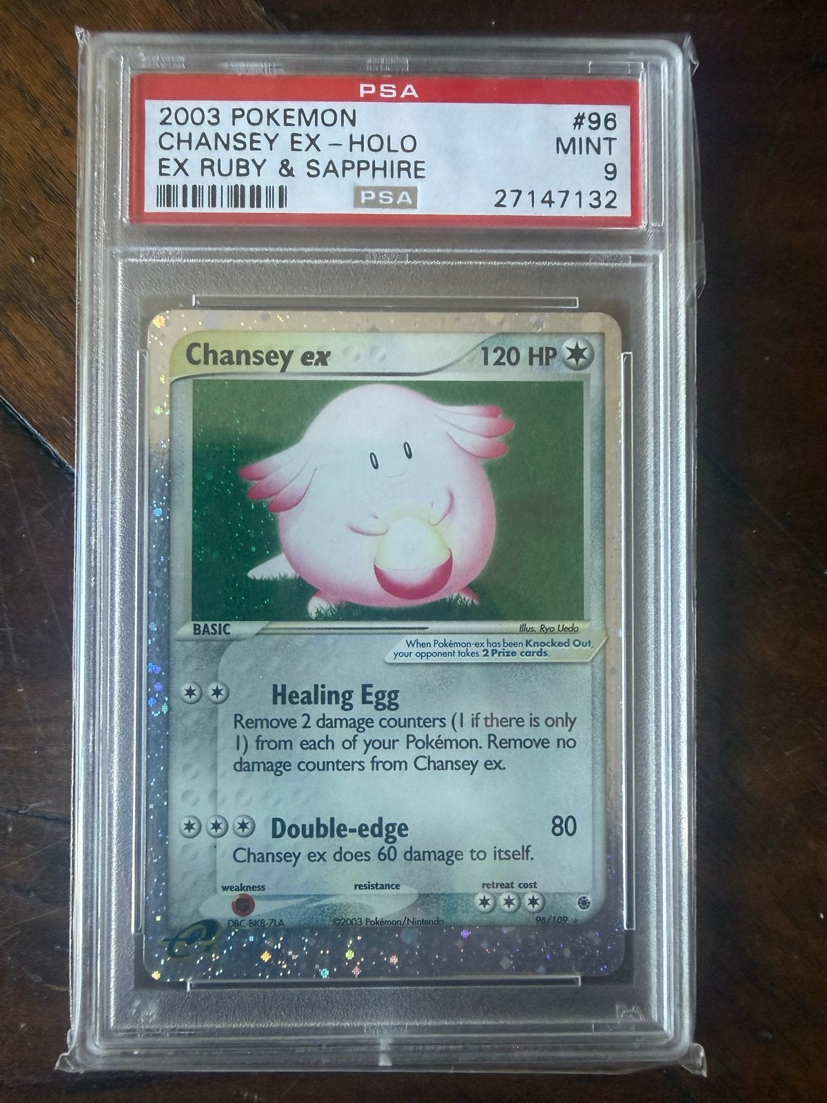 2003 Pokémon Chansey ex Holo EX Ruby & Sapphire PSA 9, Hobby en Vrije tijd, Verzamelkaartspellen | Pokémon, Ophalen of Verzenden