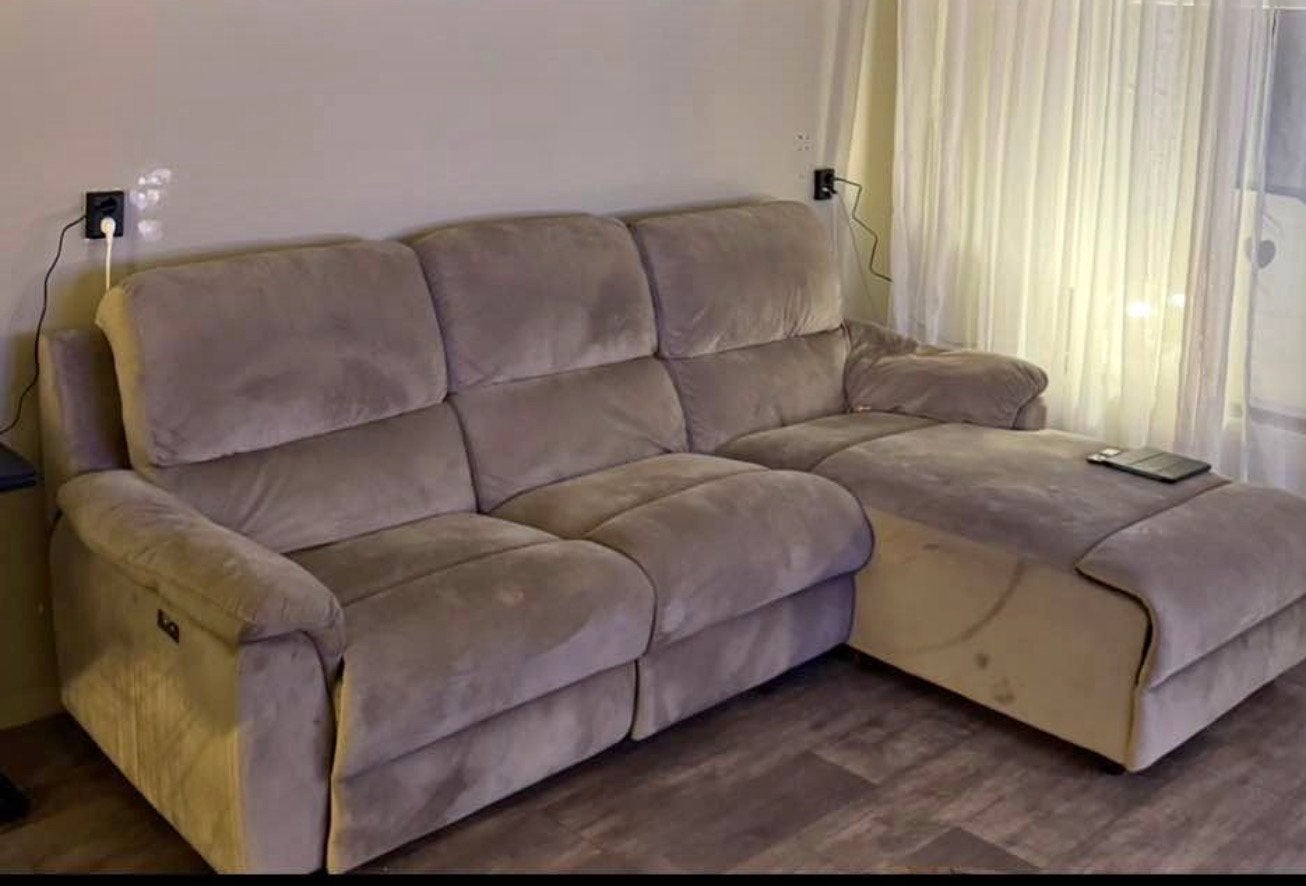 Comfortabele hoekbank met elektrische relex stoelen, Ophalen, 250 tot 300 cm, Gebruikt, 125 tot 150 cm