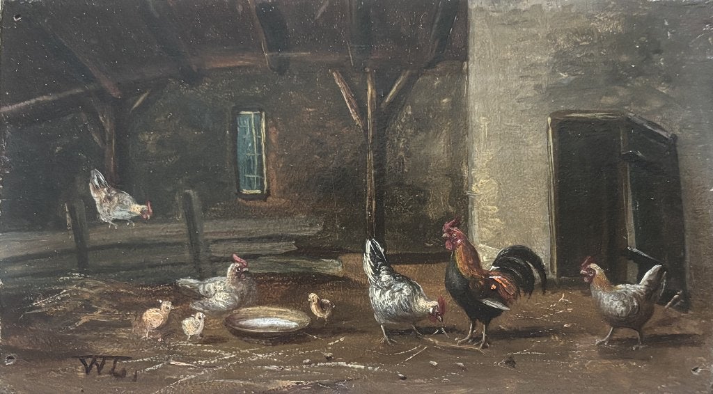 Wilhelm Lammers (1857-1913) - Stilleven met pluimvee, Antiek en Kunst, Kunst | Schilderijen | Klassiek, Dieren, Ophalen of Verzenden
