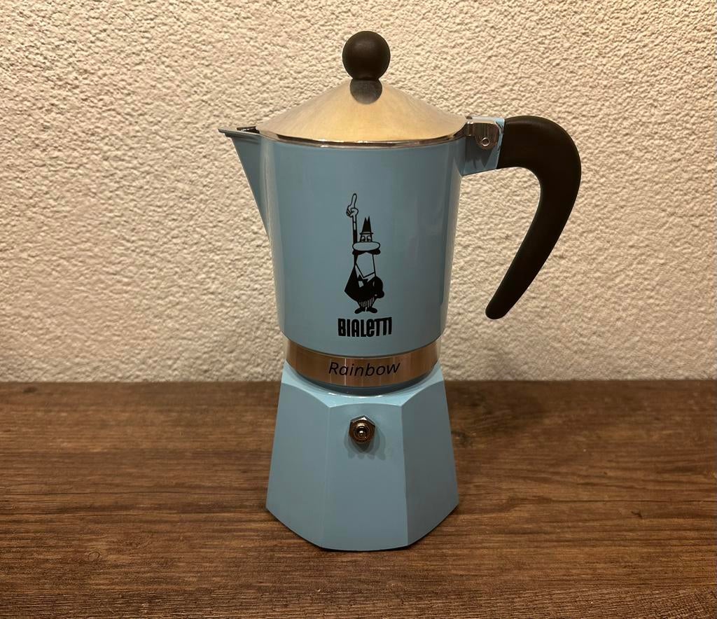 Bialetti Rainbow Azzurra 6 kops - Nieuw!, Witgoed en Apparatuur, Ophalen of Verzenden, Zo goed als nieuw, Espresso apparaat