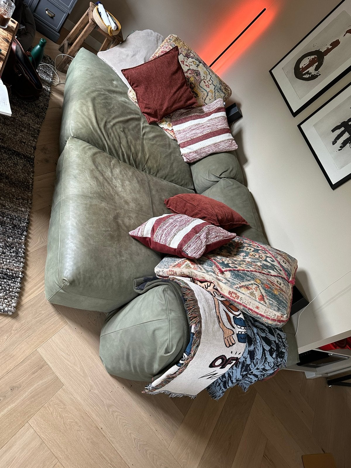 Vetsak bank bijna nieuw 1,5 jaar oud nieuwprijs 7000, Huis en Inrichting, Banken | Bankstellen, Ophalen, 100 tot 125 cm, Hoekbank