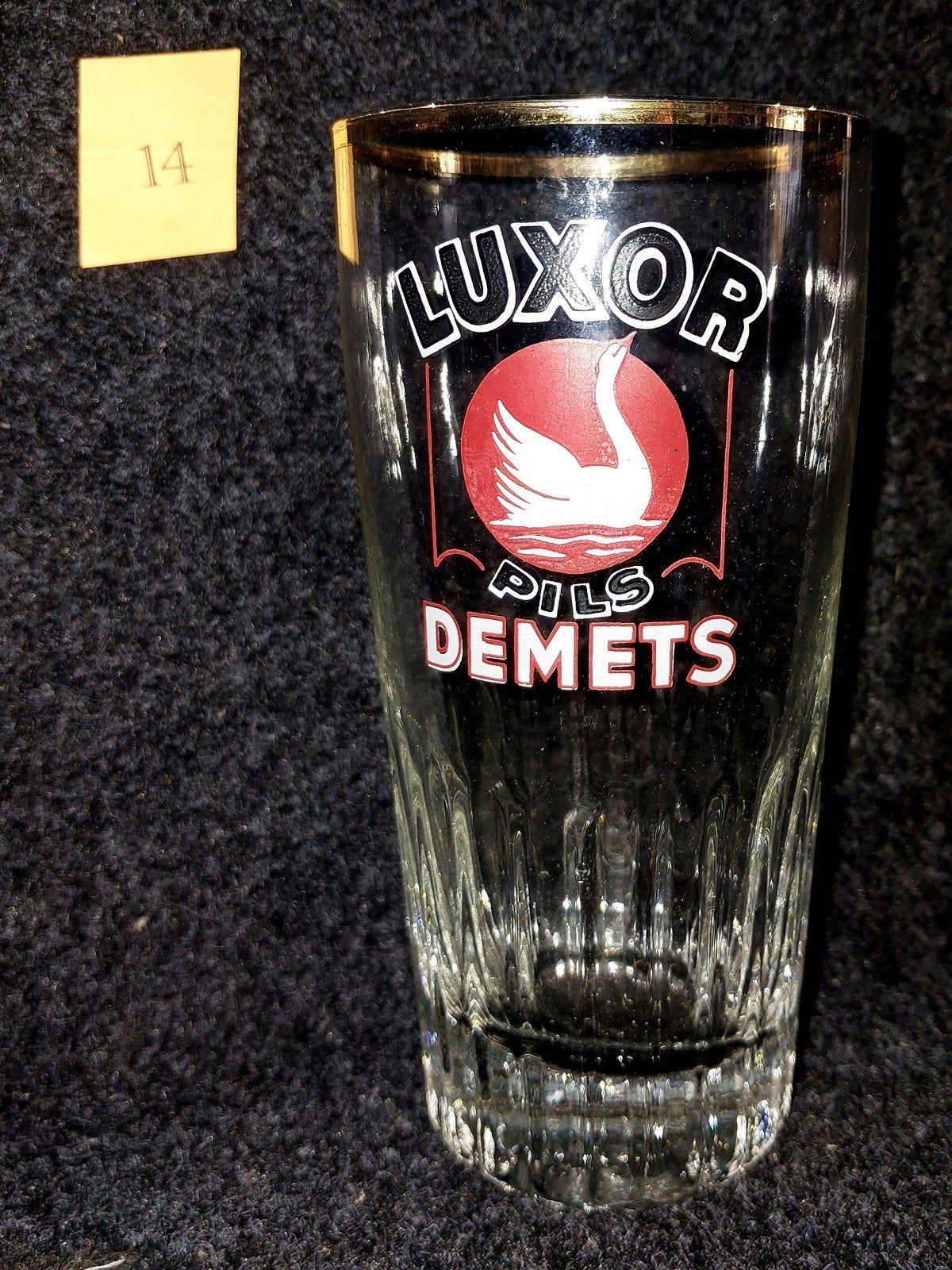 Vintage Luxor Pils Demets bierglas - Zeldzaam verzamelobject, Ophalen of Verzenden