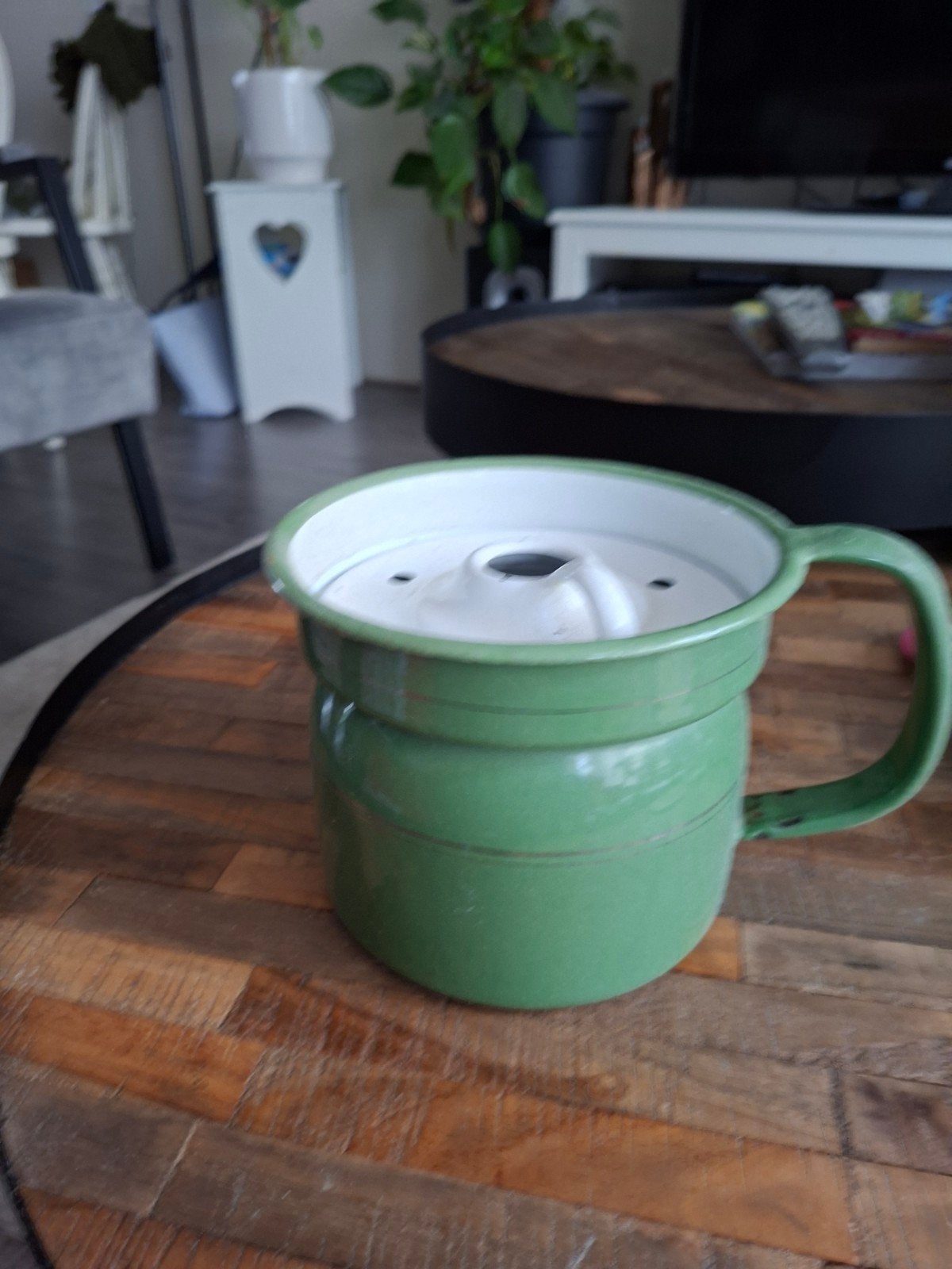 Grote collectie vintage emaille keukengerei - Groen, Ophalen of Verzenden