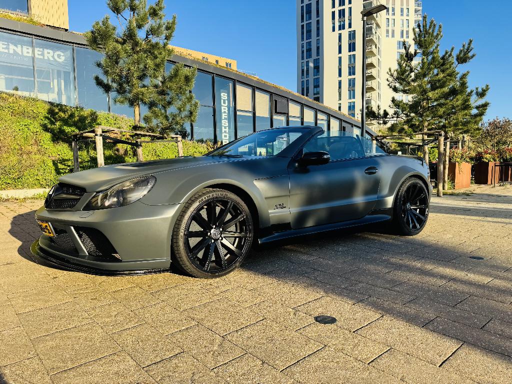 SL v8 maat Grijs, Auto's, Mercedes-Benz, Automaat, Zwart, Cabriolet, 4966 cc