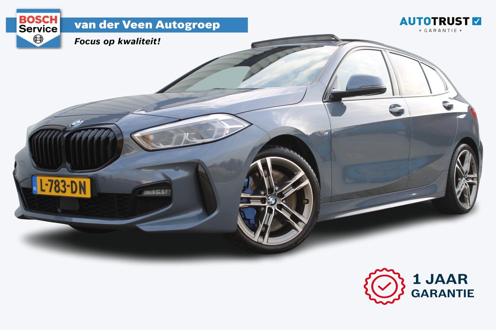 BMW 1-serie 118i High Executive M-sport | Incl. 12 maanden g, Auto's, Origineel Nederlands, Bedrijf, 3 cilinders, Zilver of Grijs