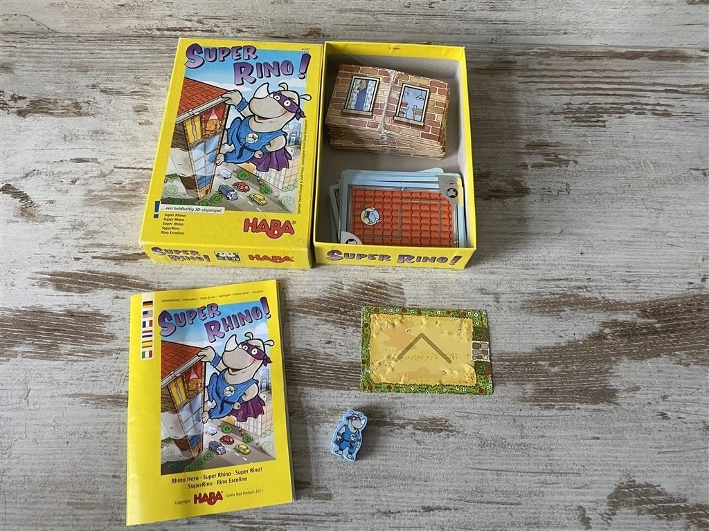 Super rino een heldhaftig 3d-stapelspel HABA [s331], Hobby en Vrije tijd, Gezelschapsspellen | Bordspellen, Verzenden, Zo goed als nieuw